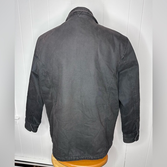 American Eagle Black Sherpa Lined Military Jacket - Canvas barn chore - Picture 12 of 12